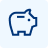 blue piggy bank icon