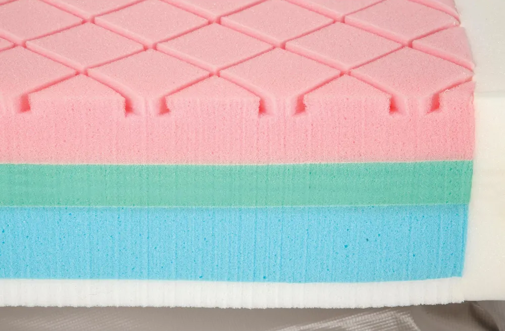 close-up of foam mattress